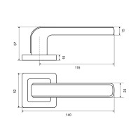 Дверные ручки Palladium Proton 20 GF без запирания, цвет графит