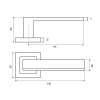Дверные ручки Palladium Vector 20 GF без запирания, цвет графит