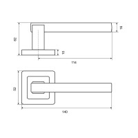 Дверные ручки Palladium Basis 20 PD без запирания, цвет палладий