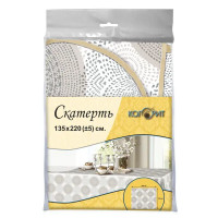 Скатерть Круги прямоугольная 135x220 см цвет серый