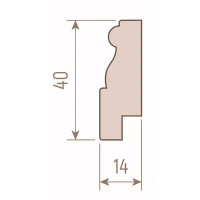 Релинг МДФ Вайнскот эмаль белый 2070x40x14 мм узкий