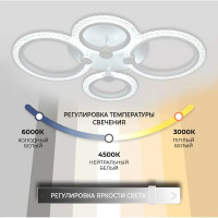 Светильник потолочный Семь огней SF7091 с пультом управления 18 м² регулируемый белый свет, цвет белый