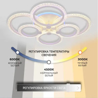 Светильник потолочный Семь огней SF7091 с пультом управления 24 м² регулируемый цвет света RGBW, цвет белый