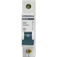 Автоматический выключатель Generica ВА47-29 1P C25 А 4.5 кА