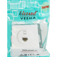 Розетка компьютерная встраиваемая Lezard Vesna cat 6 цвет белый