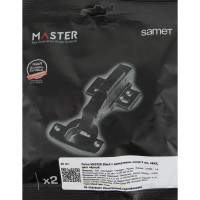 Петля мебельная полунакладная с доводчиком Samet Master Black 95° с изгибом 9 мм