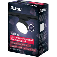 Трековый светильник спот поворотный светодиодный Ritter Artline 95x30мм 15Вт до 7м² 4000К металл чёрный