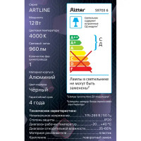 Трековый светильник спот подвесной светодиодный Ritter Artline 80x100мм до 1м 12Вт до 4.2м² 4000К металл чёрный