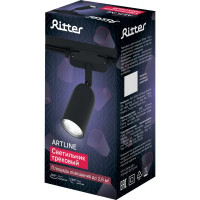 Трековый светильник спот поворотный Ritter Artline 55x87мм под лампу GU10 до 2.6м² пластик цвет чёрный