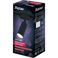 Трековый светильник спот поворотный Ritter Artline 55x100мм под лампу GU10 до 2.6м² металл цвет чёрный