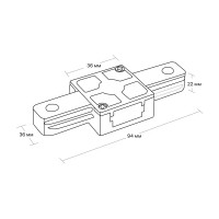 Коннектор для соединения трековых шинопроводов прямой I-образный жесткий Ritter Artline 94x36мм пластик/медь цвет чёрный