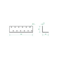 Угол крепежный равносторонний KUR 40x40x120x1.8