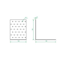 Угол крепежный равносторонний KUR 150x150x100x1.8