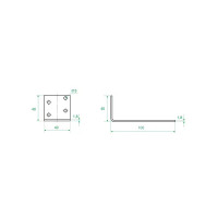 Угол крепежный анкерный KUL 40x100x40x1.8