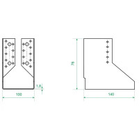 Опора бруса закрытая OBR Z 100x140x1.8