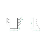 Опора бруса закрытая OBR Z 100x140x1.8