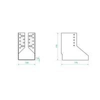 Опора бруса закрытая OBR Z 100x175x1.8