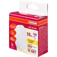 Лампа светодиодная Osram GX53 230 В 10 Вт спот прозрачная 1000 лм теплый белый свет