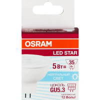 Лампа светодиодная Osram GU5.3 12 В 5 Вт спот прозрачная 350 лм нейтральный белый свет