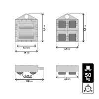 Опора роликовая пластик Graphic нагрузка до 50 кг 9.8x7.5 см цвет черный STANDERS