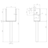 Закладная опора 90x325x120x4