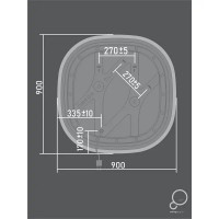 Зеркало для ванной Omega Glass Фантом SD51 с подсветкой 90x90 см ассиметричное