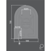 Зеркало для ванной Omega Glass Слим SD54 с подсветкой 50x70 см арка