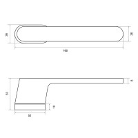 Дверные ручки Palladium Stenberg, без запирания, цвет графит