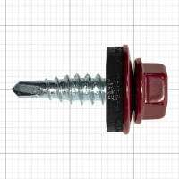 Саморезы кровельные с буром Daxmer оцинкованные 4.8x19 200 шт. цвет красный