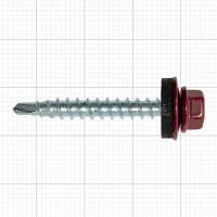 Саморезы кровельные с буром Daxmer оцинкованные 4.8x35 100 шт. цвет красный