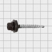 Саморезы кровельные с буром Daxmer оцинкованные 4.8x35 100 шт. цвет серо-коричневый