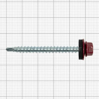 Саморезы кровельные с буром Daxmer оцинкованные 4.8x50 70 шт. цвет красный