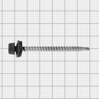 Саморезы кровельные с буром Daxmer оцинкованные 4.8x60 50 шт. цвет серо-коричневый