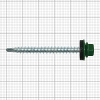 Саморезы кровельные с буром Daxmer оцинкованные 4.8x50 70 шт. цвет зеленый