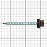 Саморезы кровельные с буром Daxmer оцинкованные 4.8x50 70 шт. цвет коричневый