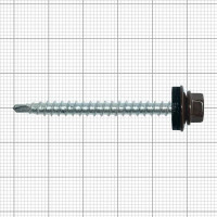 Саморезы кровельные с буром Daxmer оцинкованные 4.8x50 70 шт. цвет серо-коричневый