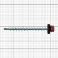 Саморезы кровельные с буром Daxmer оцинкованные 4.8x64 50 шт. цвет красный