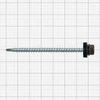 Саморезы кровельные с буром Daxmer оцинкованные 4.8x70 50 шт. цвет серо-коричневый