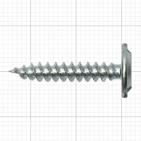 Саморезы с пресс-шайбой оцинкованные с острым наконечником, 4.2x25 350 шт. цвет серебро