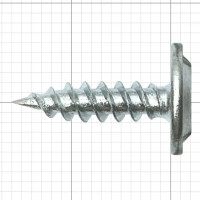 Саморезы с пресс-шайбой оцинкованные с острым наконечником, 4.2x16 500 шт. цвет серебро