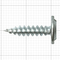 Саморезы с пресс-шайбой оцинкованные с острым наконечником, 4.2x19 500 шт. цвет серебро