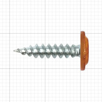 Саморезы с пресс-шайбой оцинкованные с острым наконечником, 4.2x19 500 шт. цвет орех