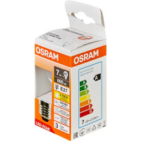 Лампа светодиодная Osram шар 7Вт 600Лм E27 теплый белый свет