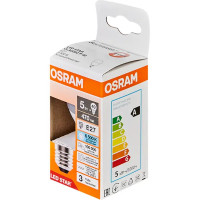 Лампа светодиодная Osram шар 5Вт 470Лм E27 холодный белый свет