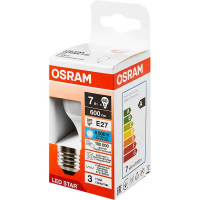 Лампа светодиодная Osram шар 7Вт 600Лм E27 холодный белый свет