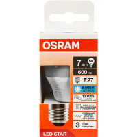 Лампа светодиодная Osram шар 7Вт 600Лм E27 холодный белый свет