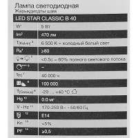 Лампа светодиодная Osram свеча 5Вт 470Лм E14 холодный белый свет