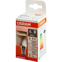 Лампа светодиодная Osram шар 5Вт 470Лм E14 нейтральный белый свет