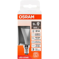 Лампа светодиодная Osram шар 9Вт 806Лм E14 нейтральный белый свет