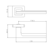 Дверные ручки Edson P14Q1, без запирания, цвет графит